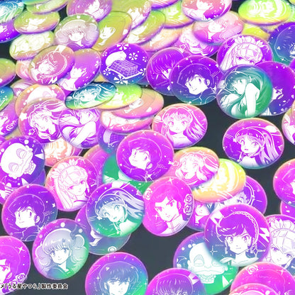 【うる星やつら】オーロラリフレクション缶バッジ　ラムC
