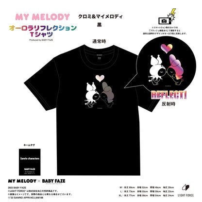 【クロミ＆マイメロディ】オーロラリフレクションTシャツ　3色セット/Mサイズ