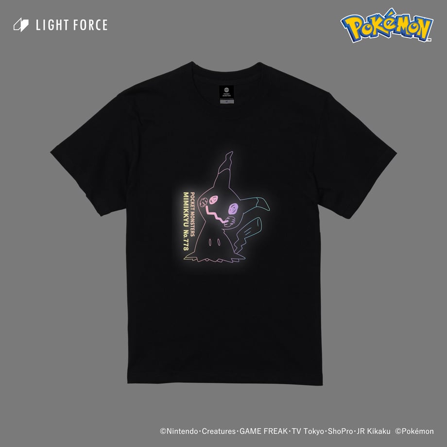 【ポケットモンスター】リフレクターTシャツ ミミッキュ／ブラック／M