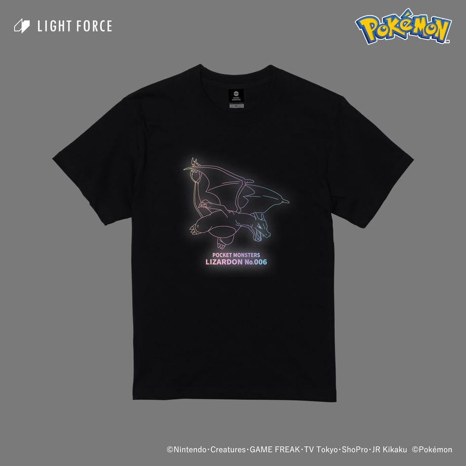 【ポケットモンスター】リフレクターTシャツ リザードン／ブラック／M