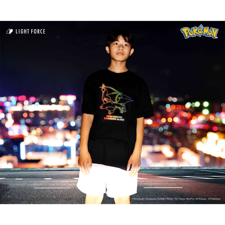 【ポケットモンスター】リフレクターTシャツ リザードン／ブラック／M