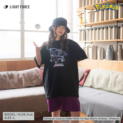 【ポケットモンスター】リフレクターTシャツ リザードン／ブラック／M