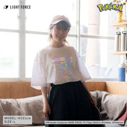 【ポケットモンスター】リフレクターTシャツ イーブイ／ホワイト／110
