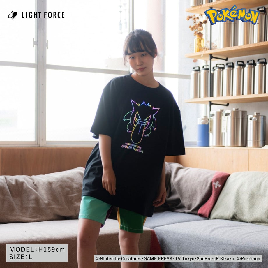【ポケットモンスター】リフレクターTシャツ ゲンガー／ブラック／110