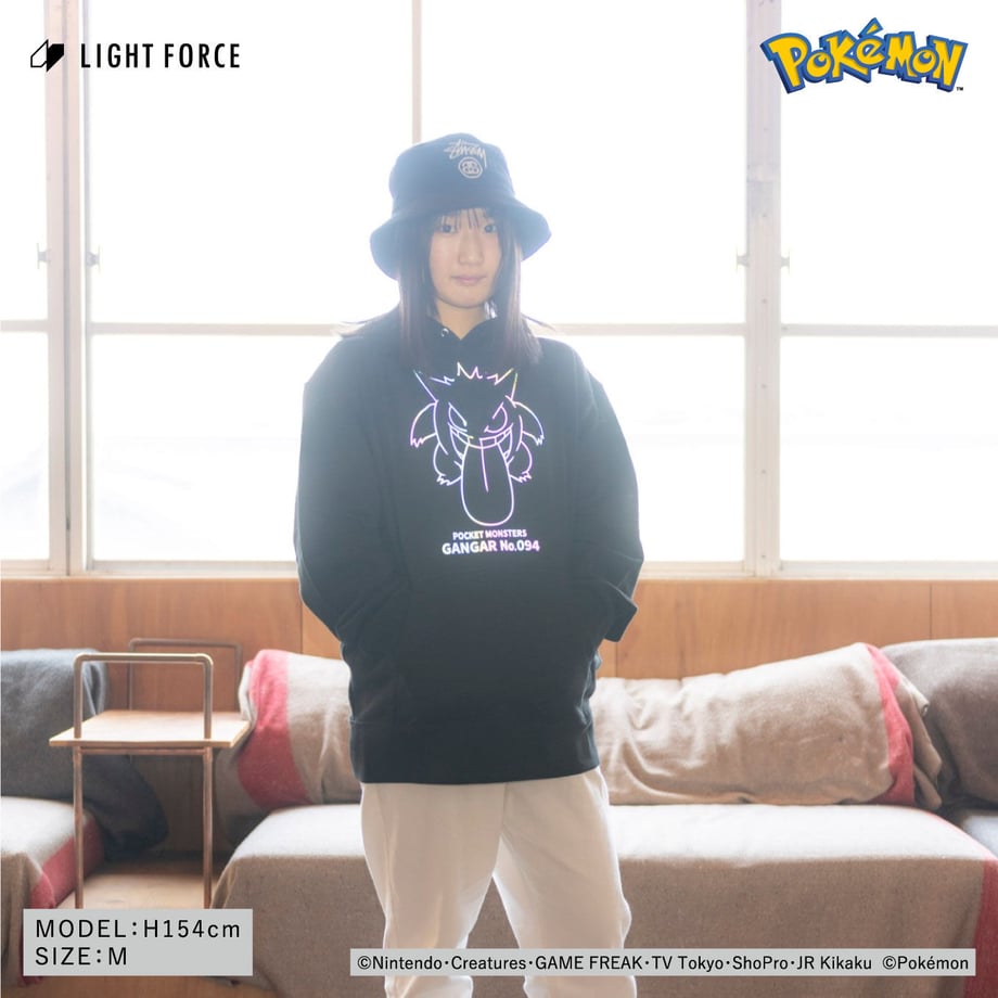 【ポケットモンスター】リフレクターパーカー ゲンガー／ブラック／M